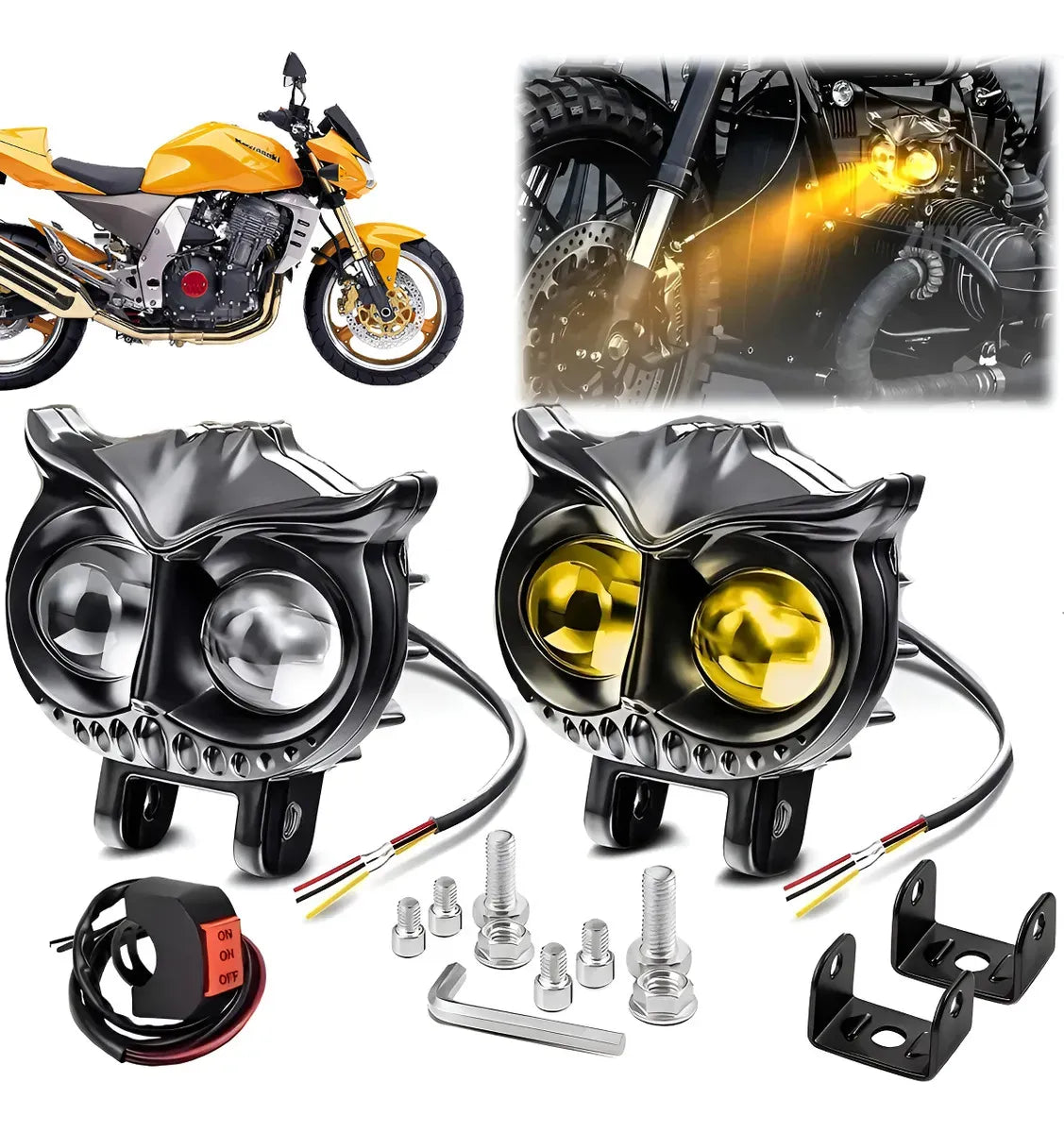 Faros Auxiliares LED 20W Ojo de Búho – Lente Lupa Alta Potencia (Par)